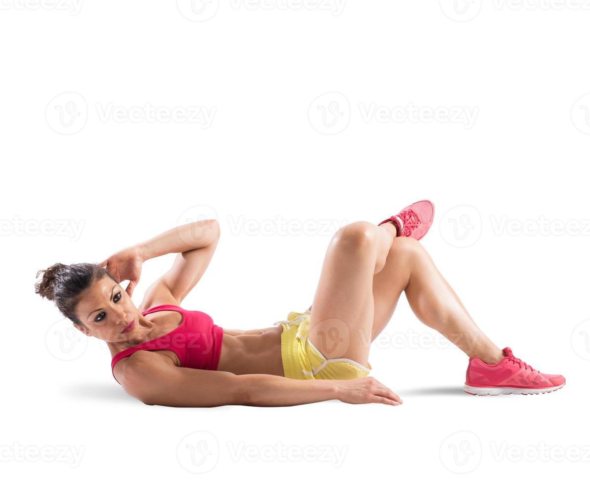 Young woman working out photo