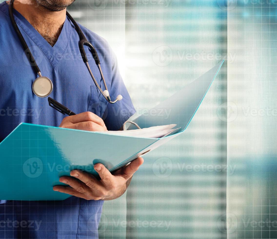 Doctor with Medical record photo