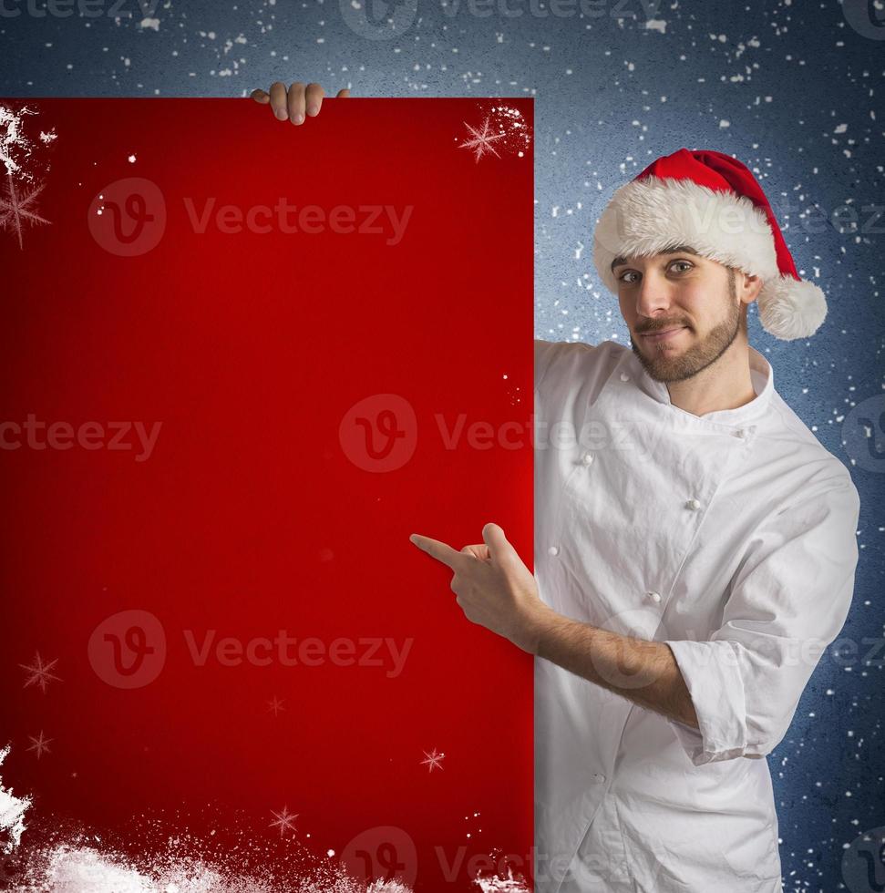 Xmas menu and chef photo