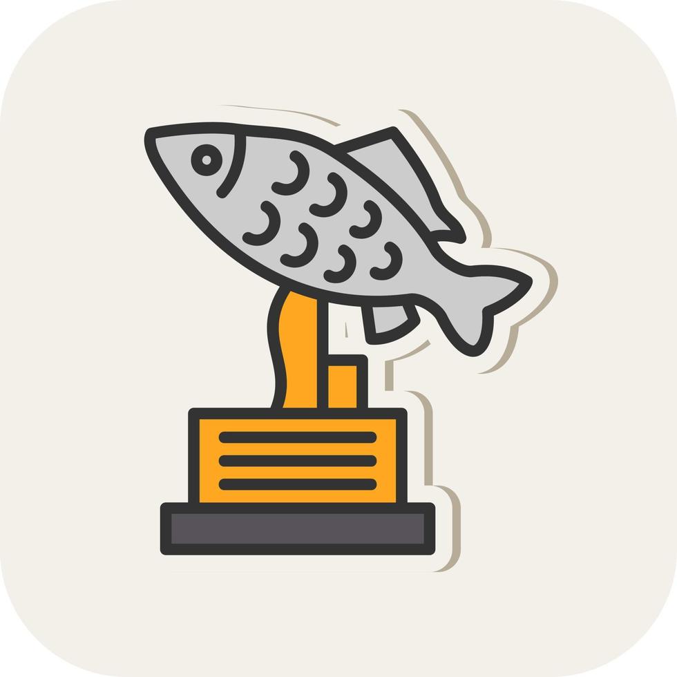 Fishing Trophy Vector Icon Design