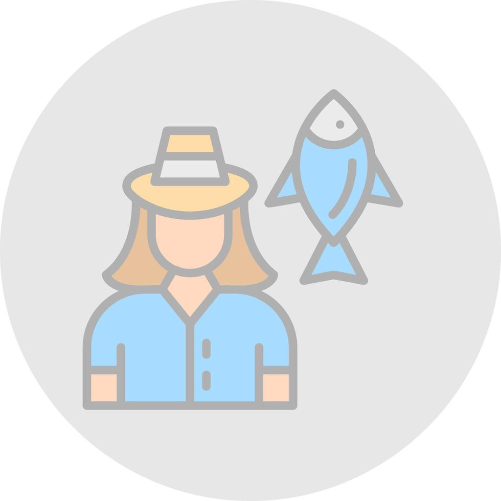 diseño de icono de vector de pescadora