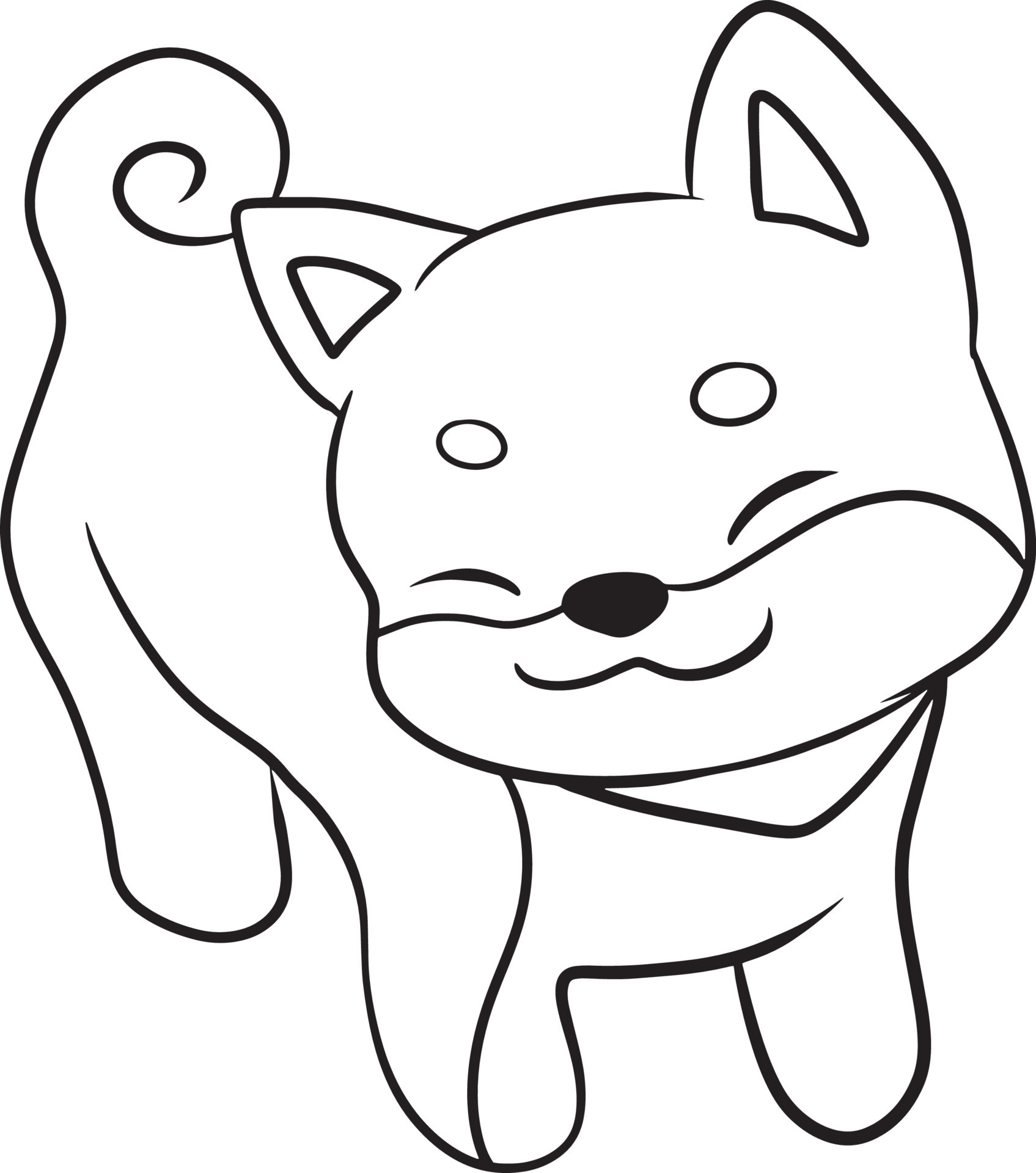 Dog Animal cartoon doodle kawaii anime coloring page cute illustration