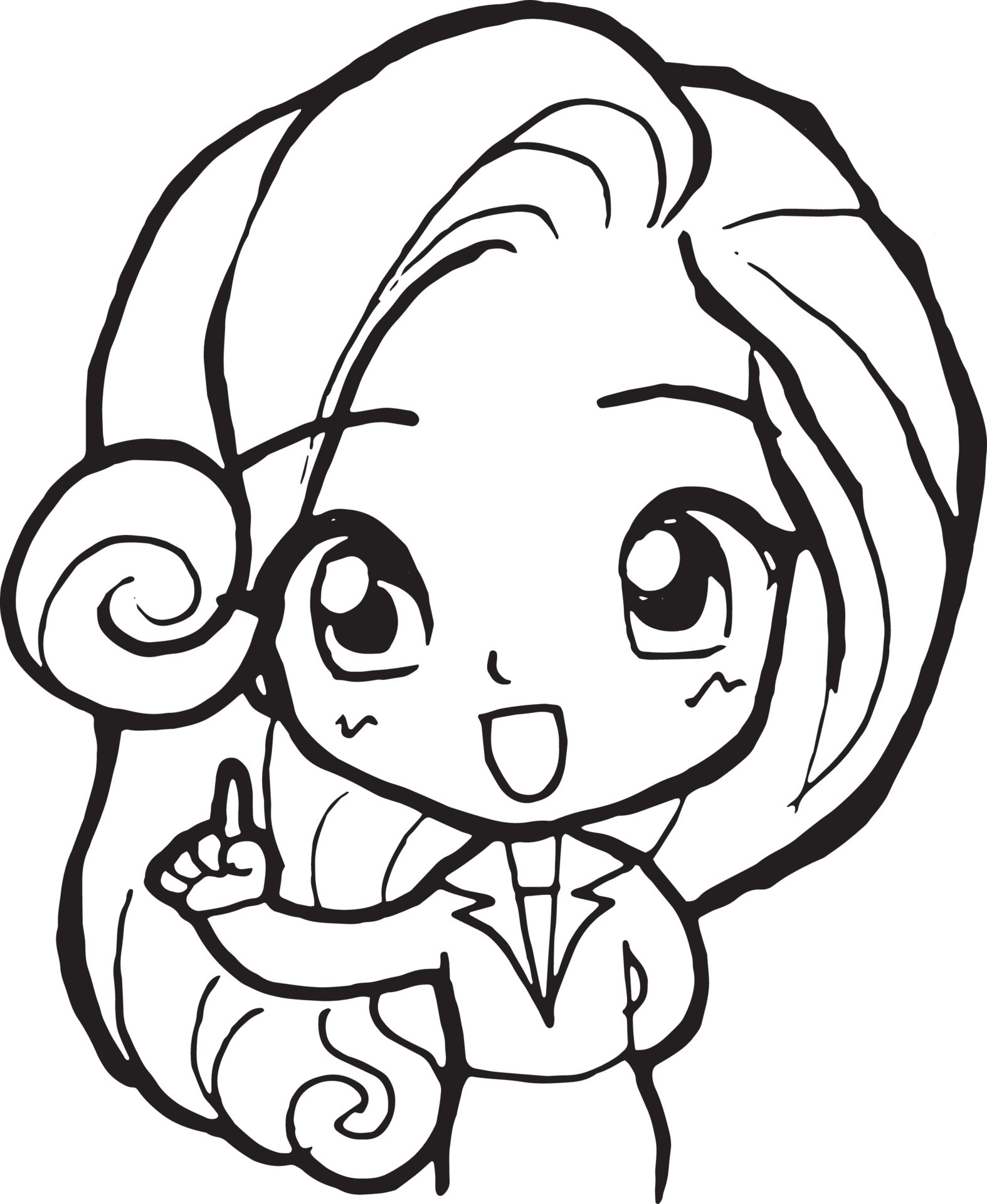 office girl cartoon doodle kawaii anime coloring page cute illustration ...