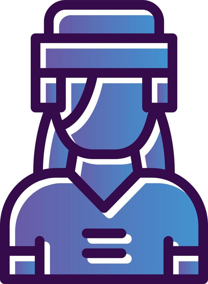 Hockey Player Woman Vector Icon Design