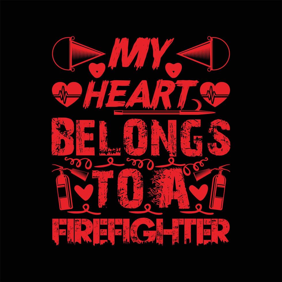 Firefighter T-shirt Design vector