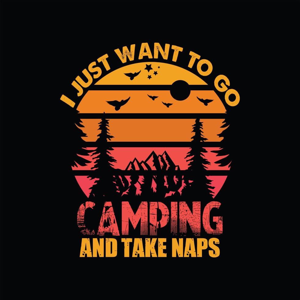 Camping T-shirt Design vector