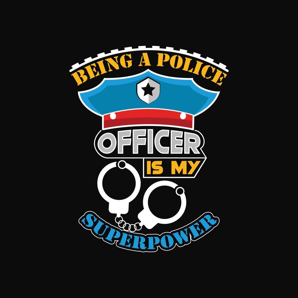 policía camiseta diseño vector