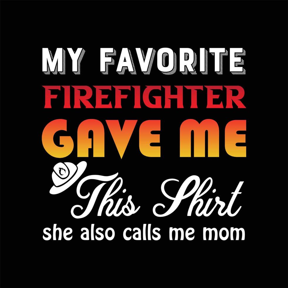 Firefighter T-shirt Design vector