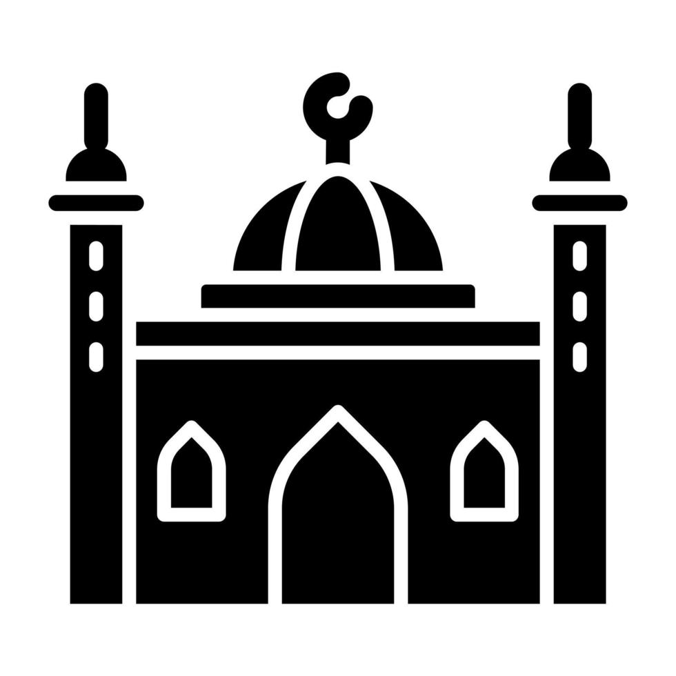 estilo de icono de mezquita vector