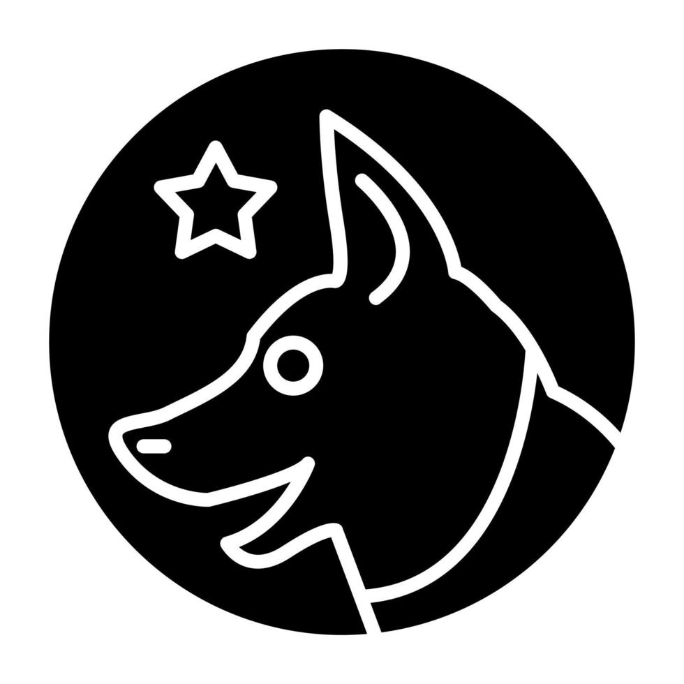 canino unidad icono estilo vector