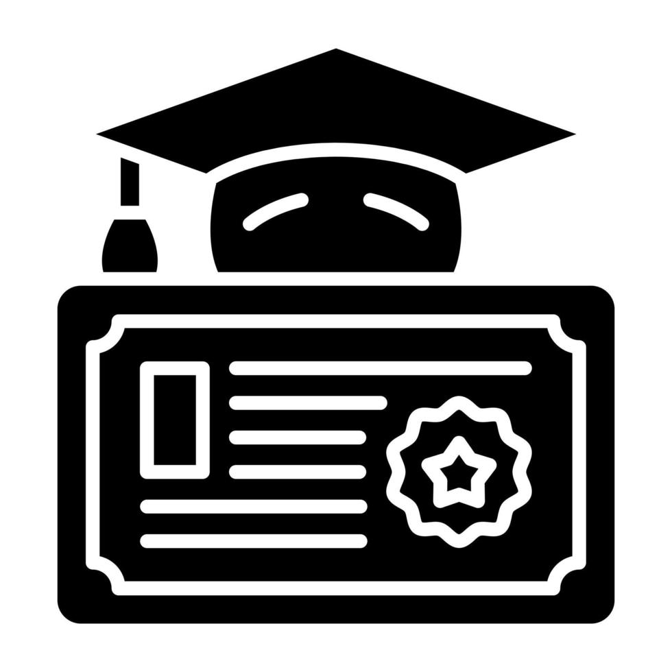 estilo de icono de diploma vector