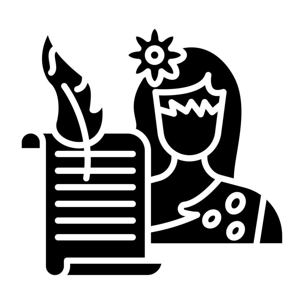 Historian Woman Icon Style vector