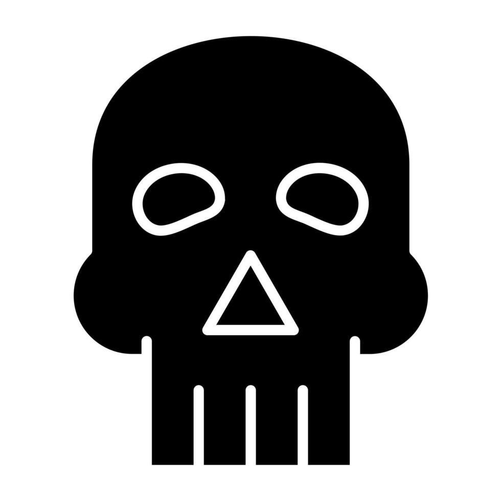 estilo de icono de calavera vector