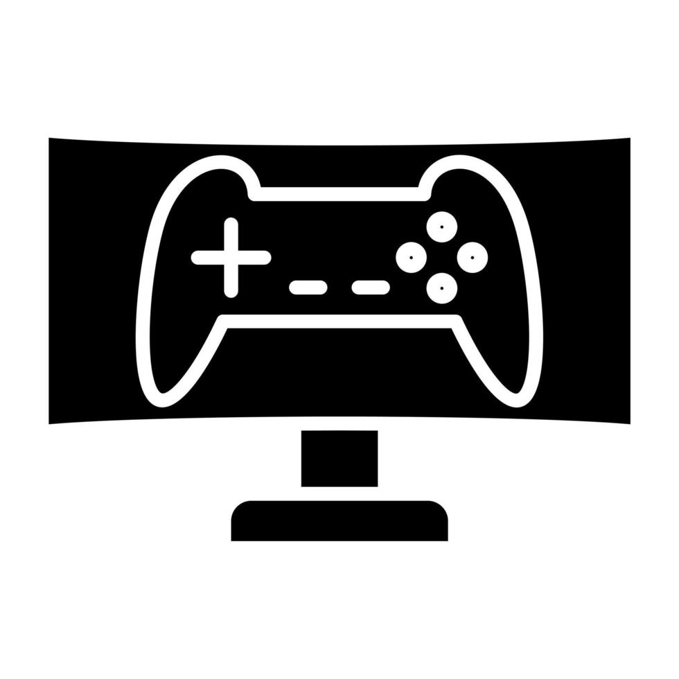 Gaming Monitor Icon Style vector