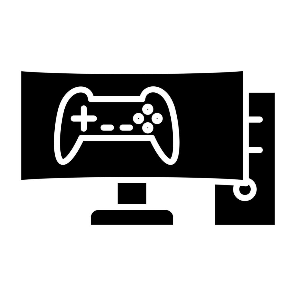 Gaming PC Icon Style vector