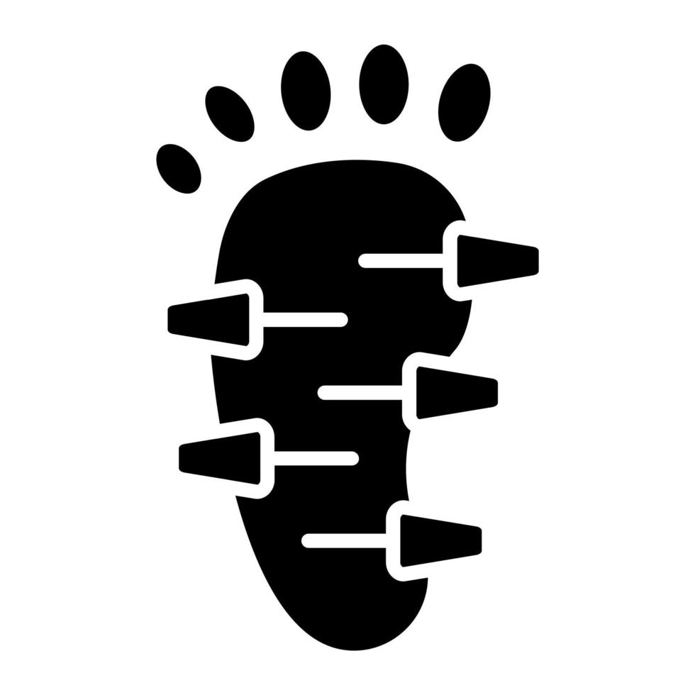 Foot Acupuncture Icon Style vector