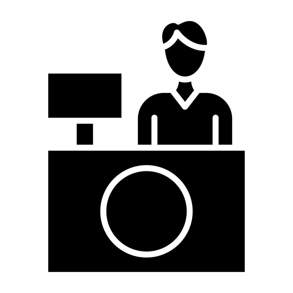 Hotel Reception Icon Style vector