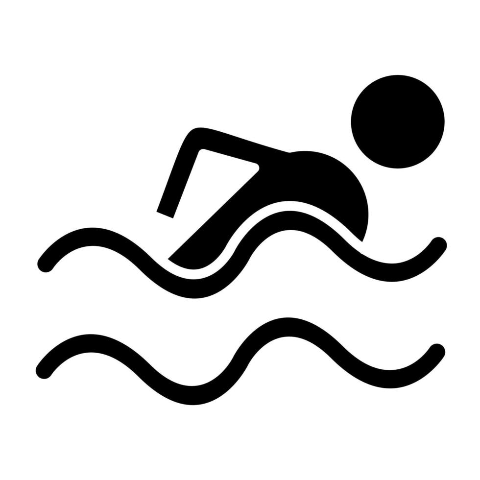 estilo de icono de piscina vector