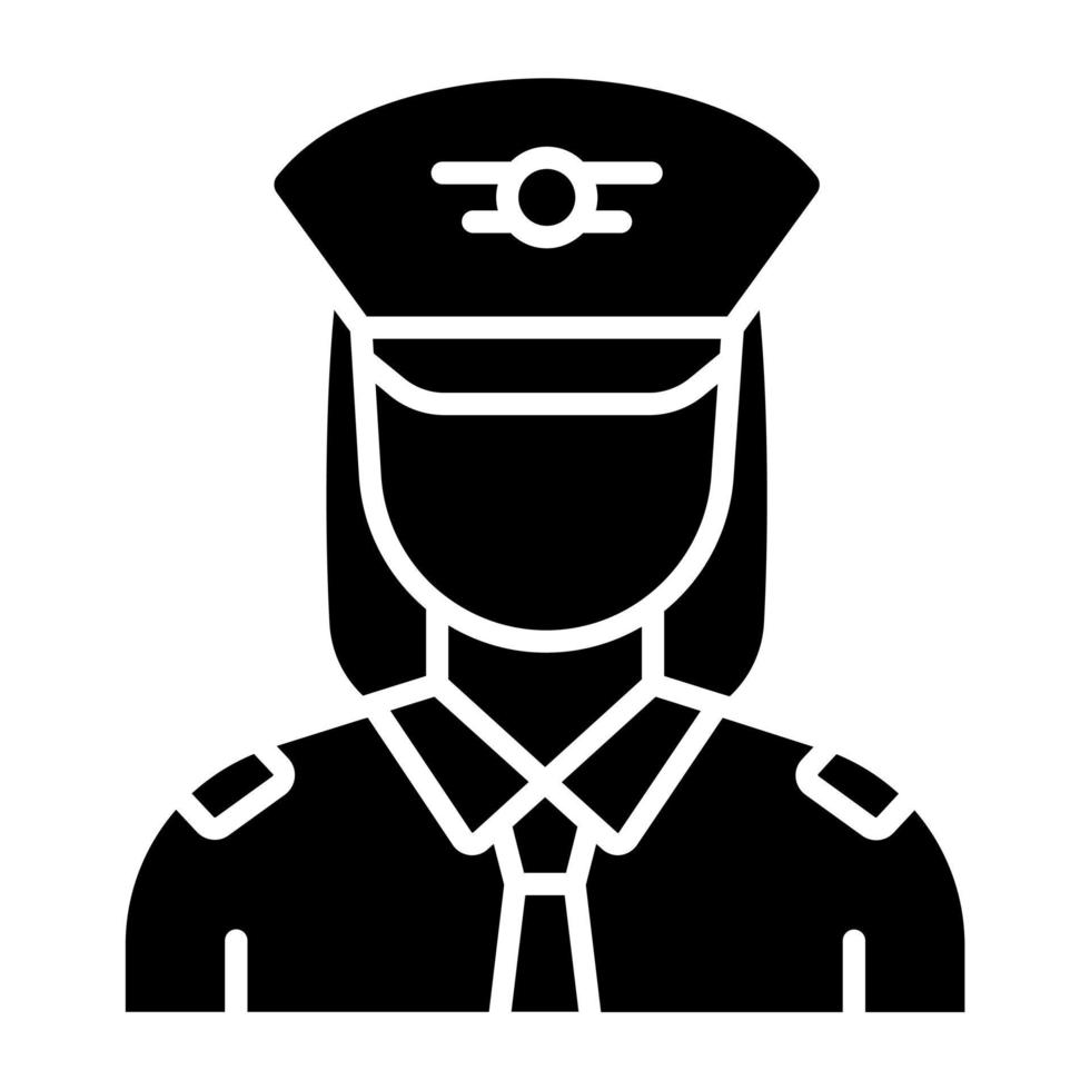 Female Captain Icon Style vector