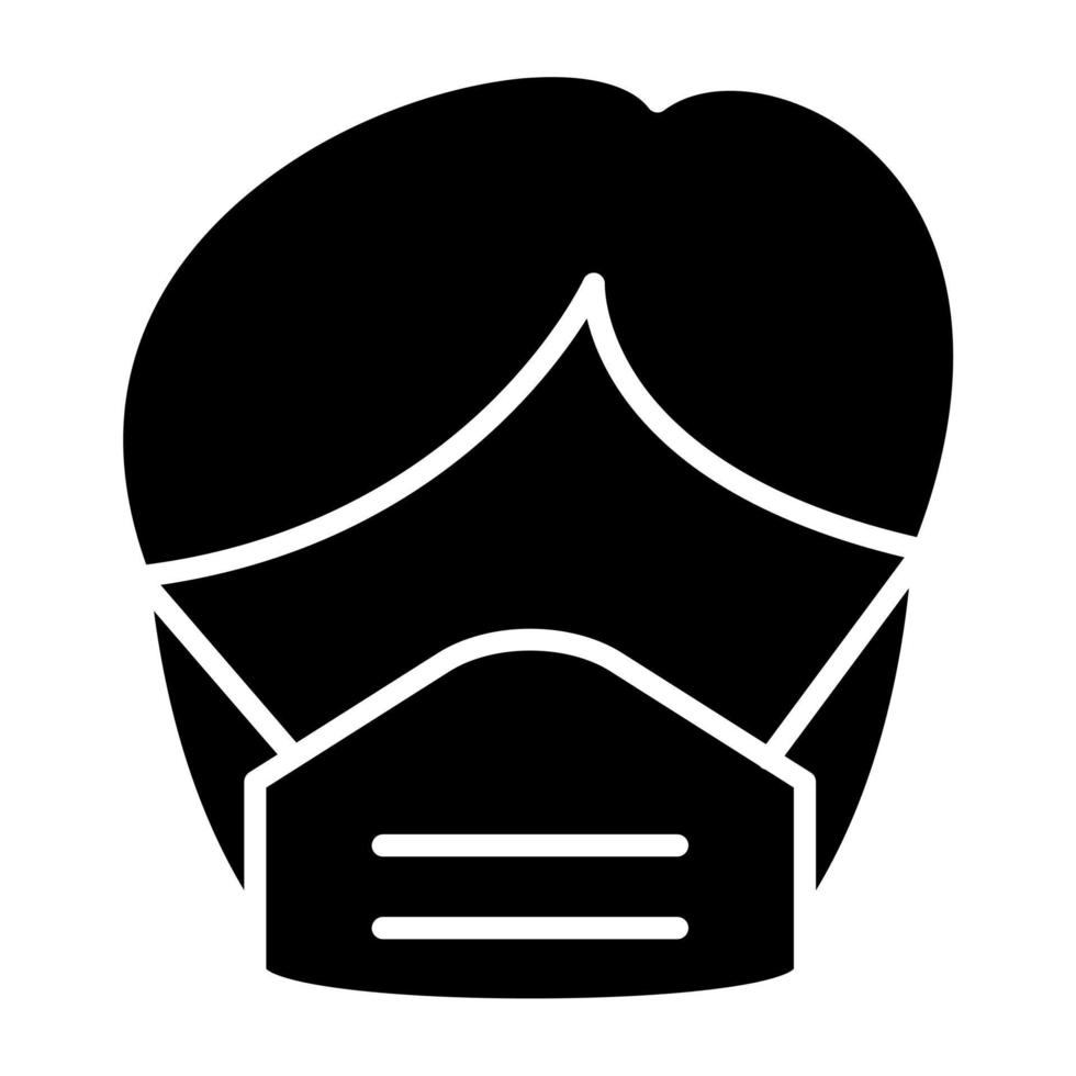 Man Wearing Mask Icon Style vector