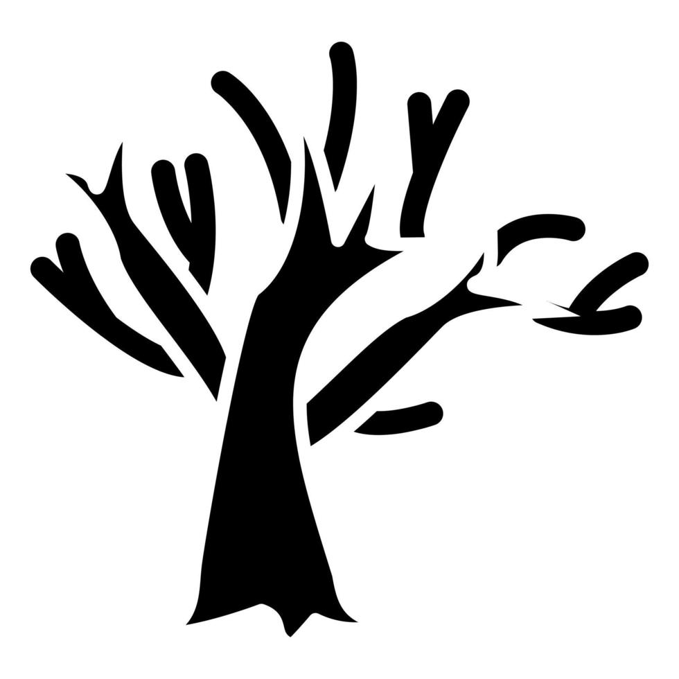 estilo de icono de árbol seco vector