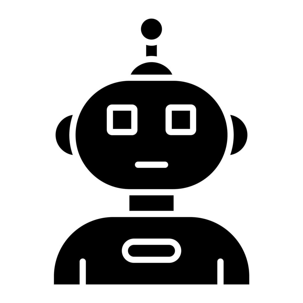 estilo de icono de robot humanoide vector