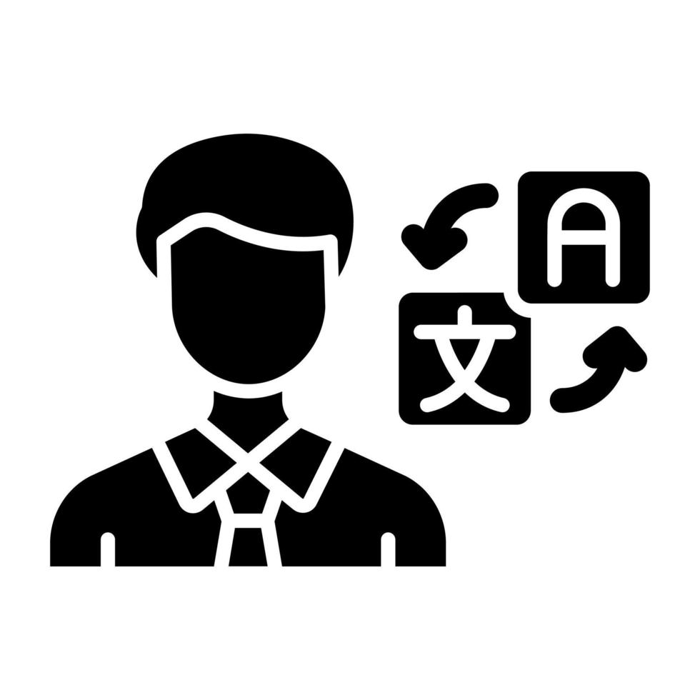 Freelance Translator Icon Style vector