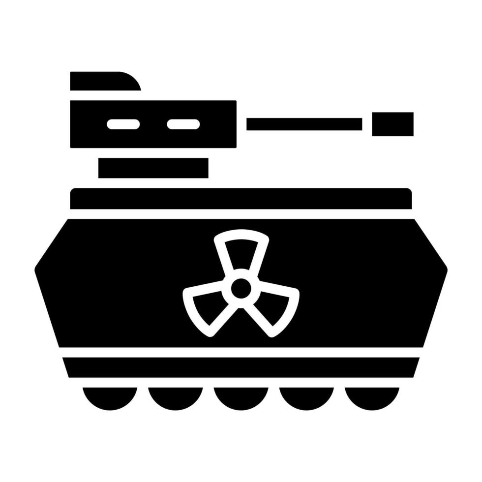 nuclear tanque icono estilo vector