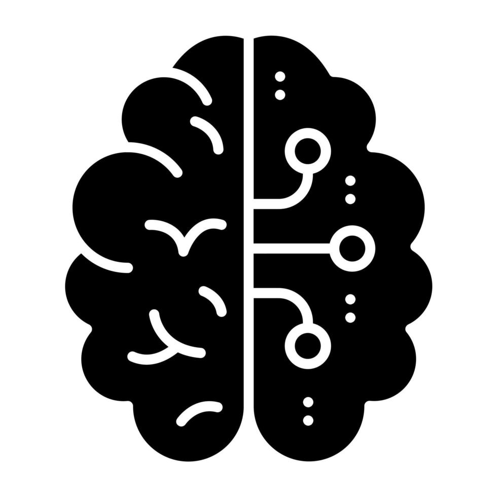 Brain Circuit Icon Style vector