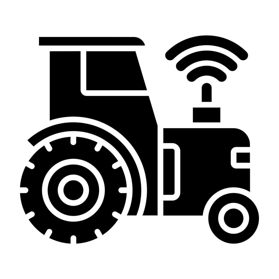 Smart Tractor Icon Style vector