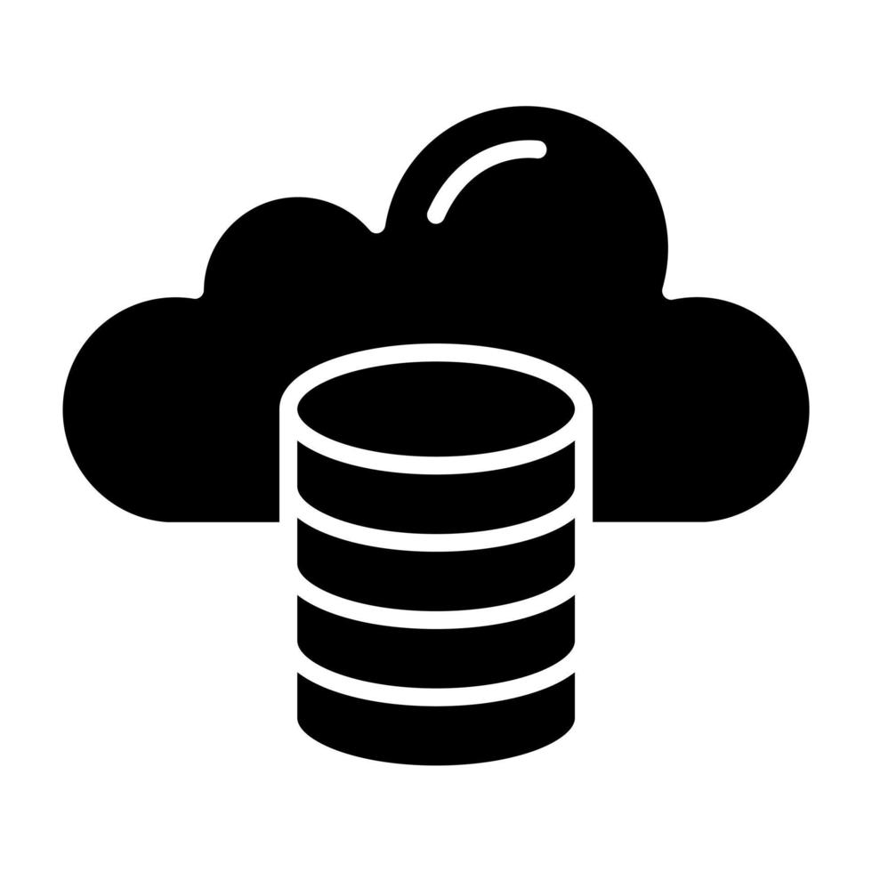 estilo de icono de almacenamiento en la nube vector