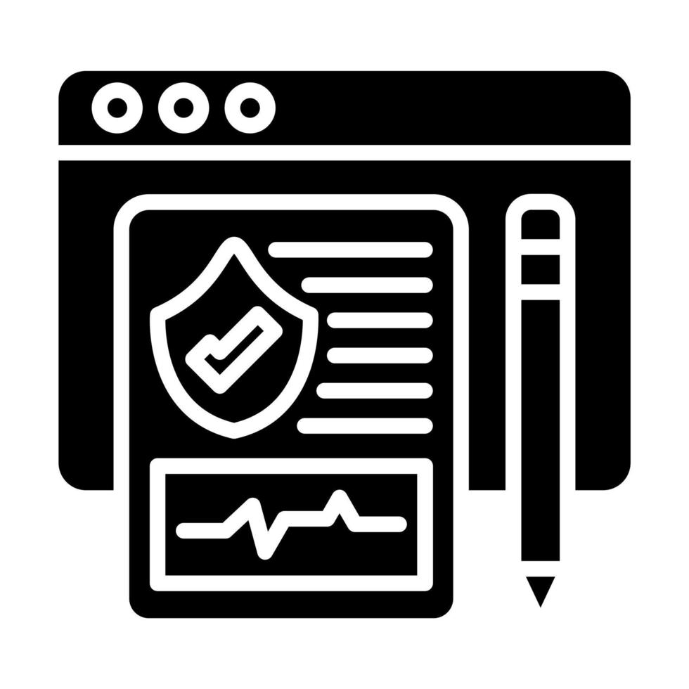 Online Insurance Enrollment Icon Style vector