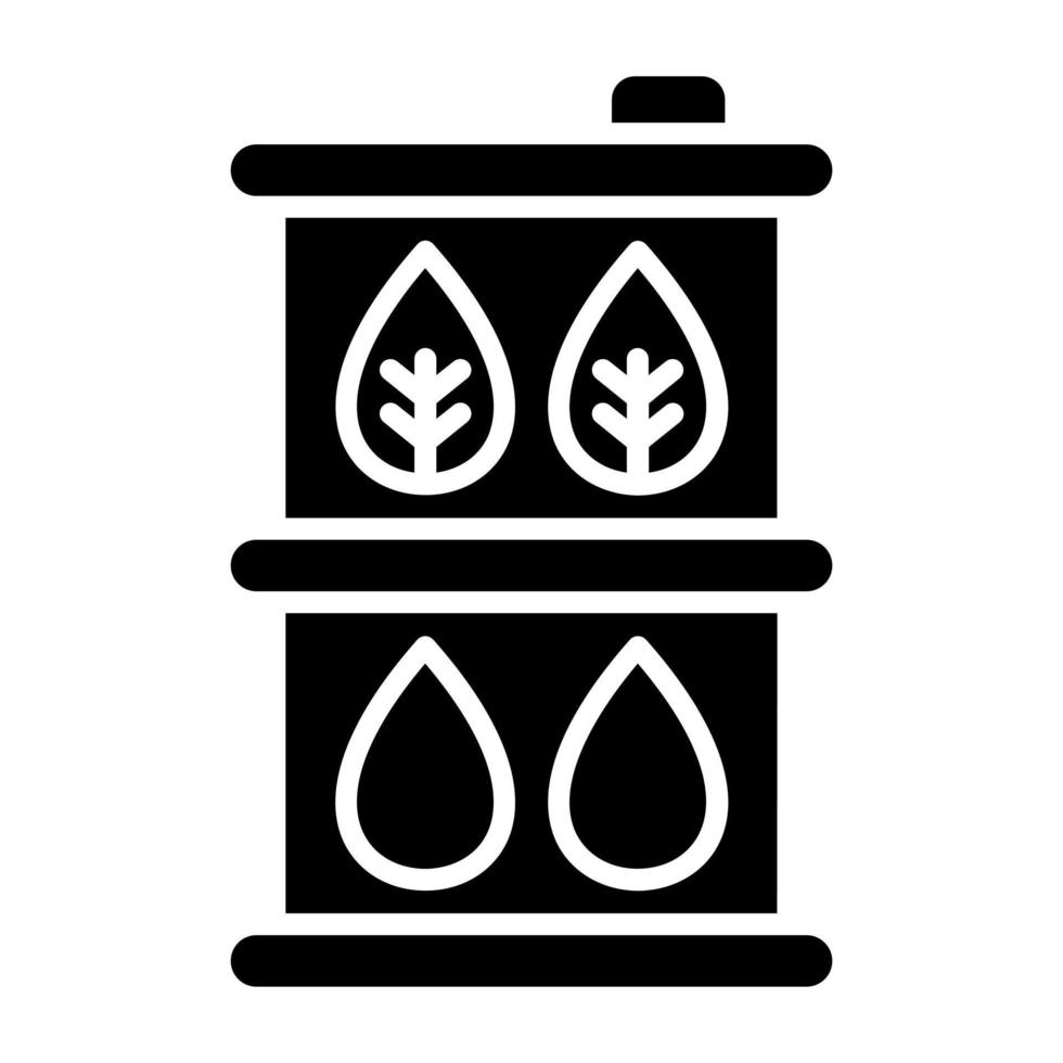 biocombustible barril icono estilo vector