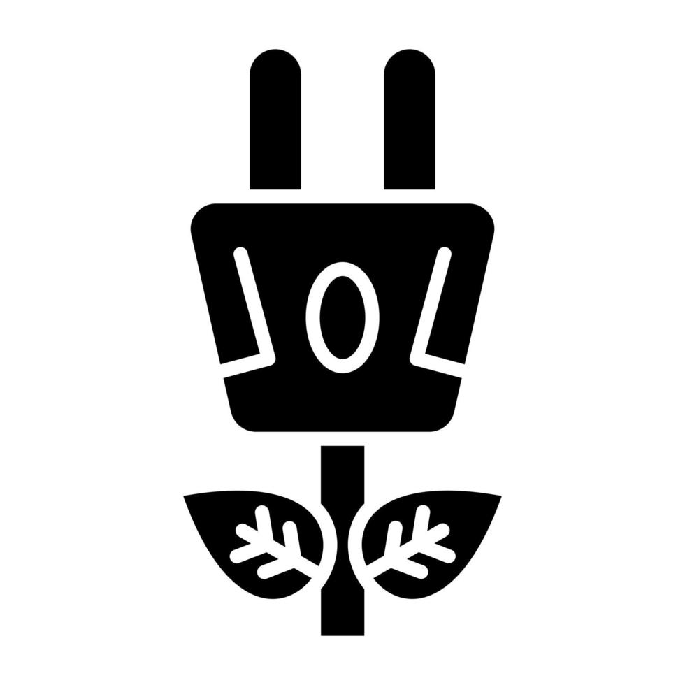 Eco Power Socket Icon Style vector