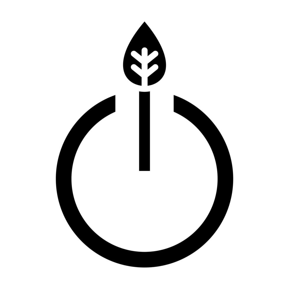 Eco Power Button Icon Style vector