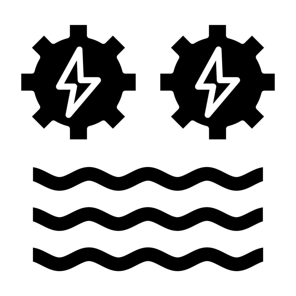 estilo de icono de energía hidroeléctrica vector