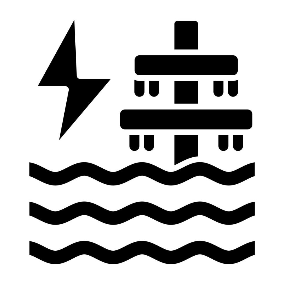 Ocean Energy Icon Style vector