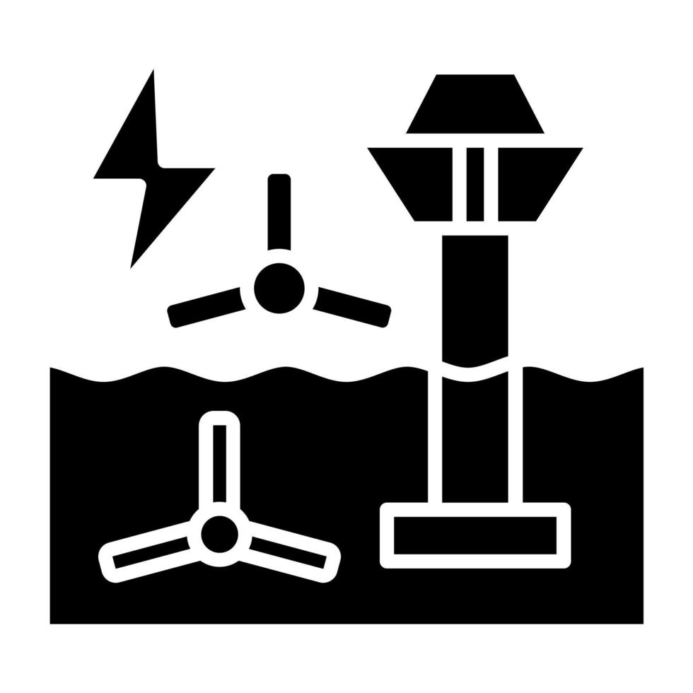 Tidal Power Icon Style vector