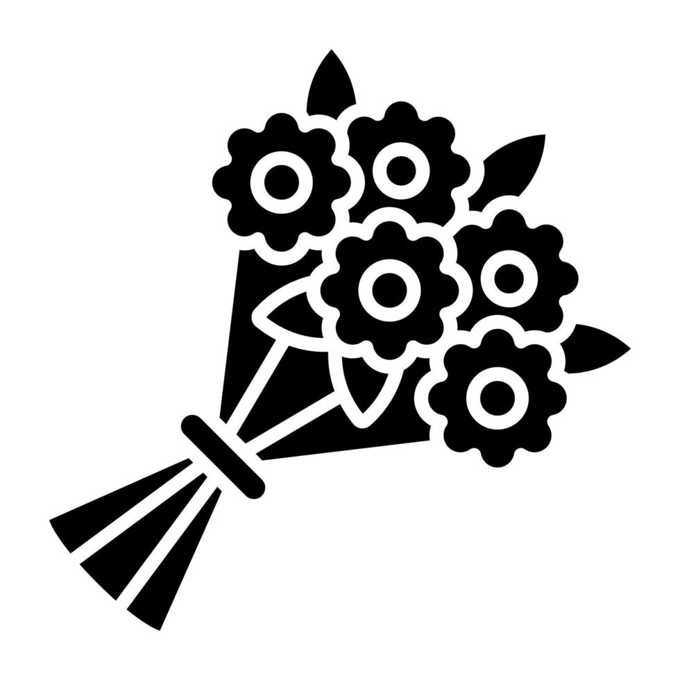 Flower Bouquet Icon Style vector