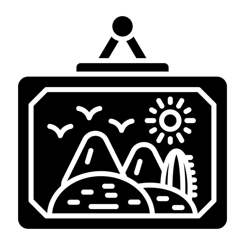 Desierto paisaje icono estilo vector