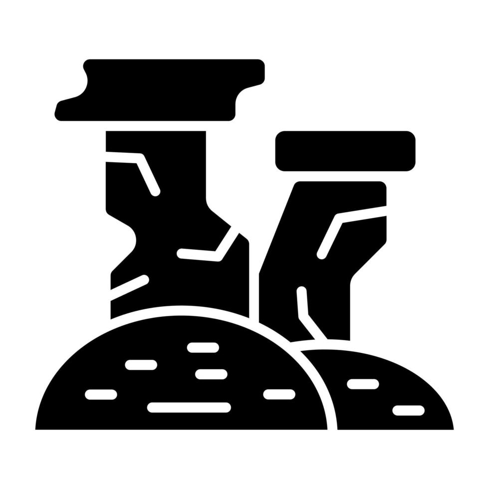 Desert Rocks Icon Style vector