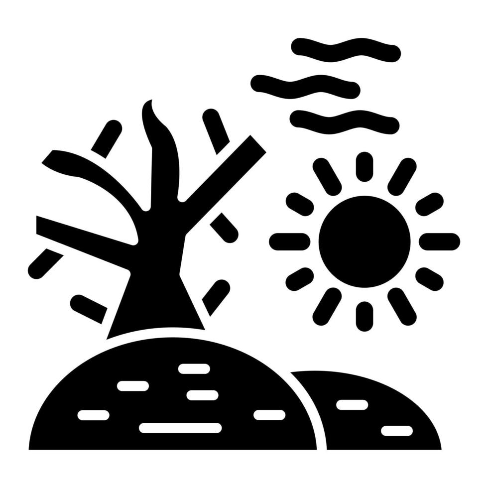 Desierto clima icono estilo vector