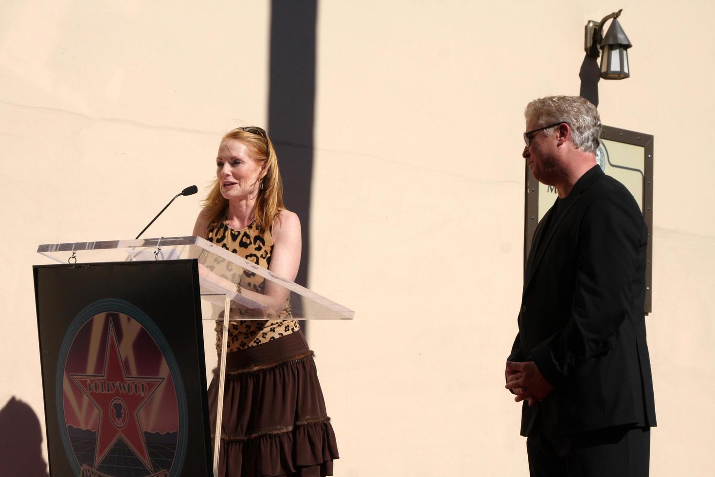 Marg Helgenberger     William Petersen at  the Hollywood Walk of Fame Star Ceremony for WIlliam Petersen in front of Mussos  Franks Resturant in Los Angeles CA on February 3 20092008 photo