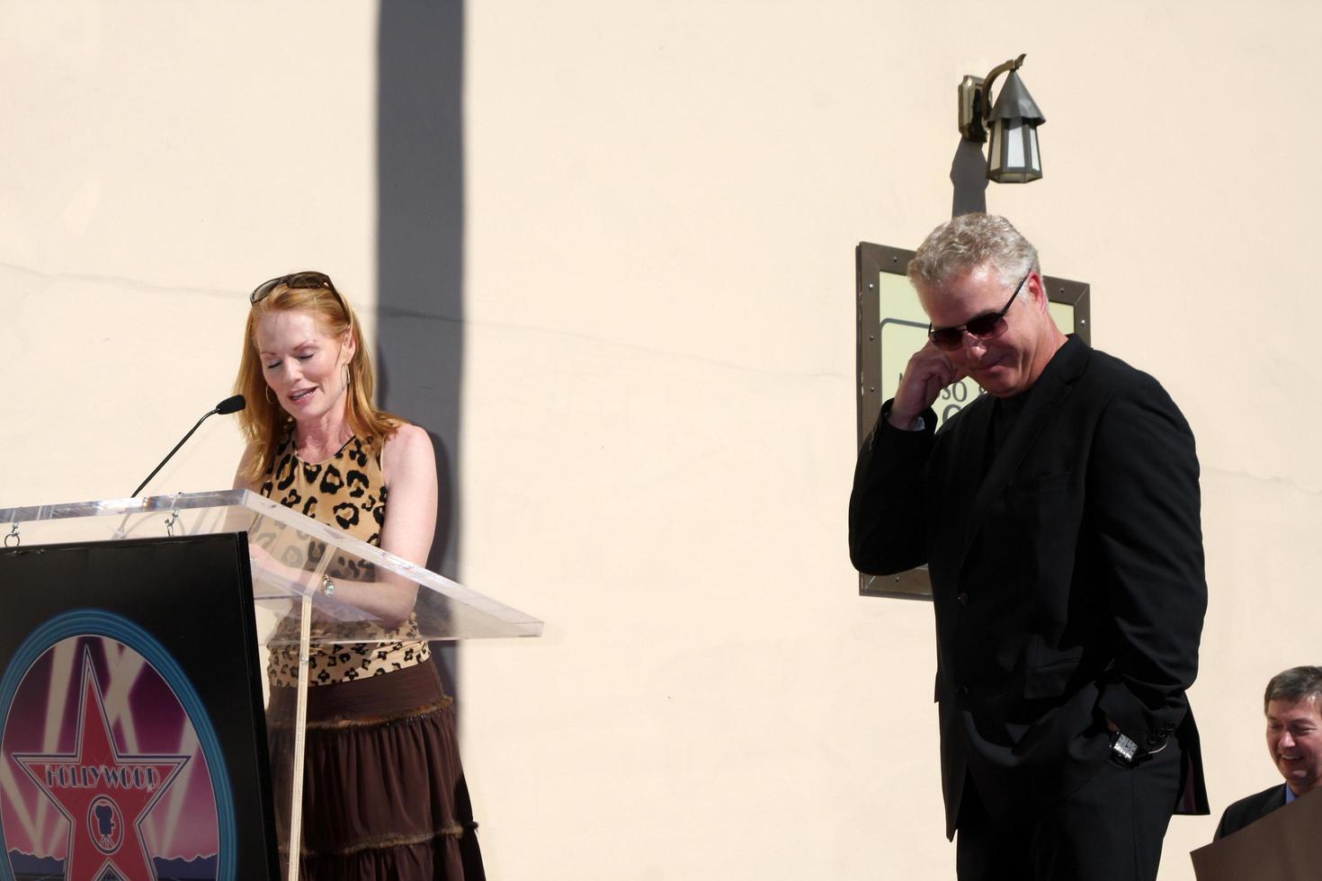 Marg Helgenberger     William Petersen at  the Hollywood Walk of Fame Star Ceremony for WIlliam Petersen in front of Mussos  Franks Resturant in Los Angeles CA on February 3 20092008 photo