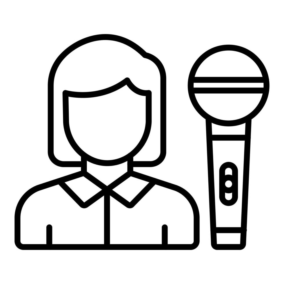 Journalist Female Icon Style vector