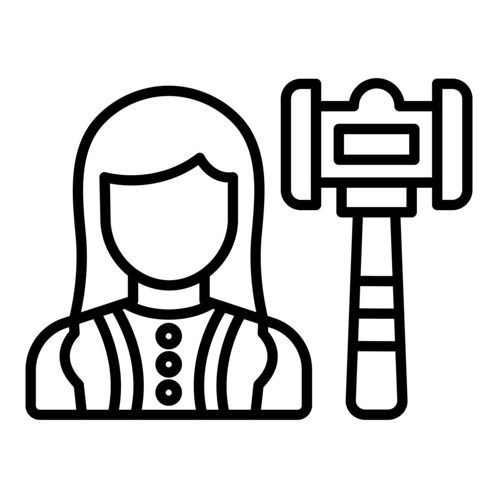 Judge Female Icon Style vector
