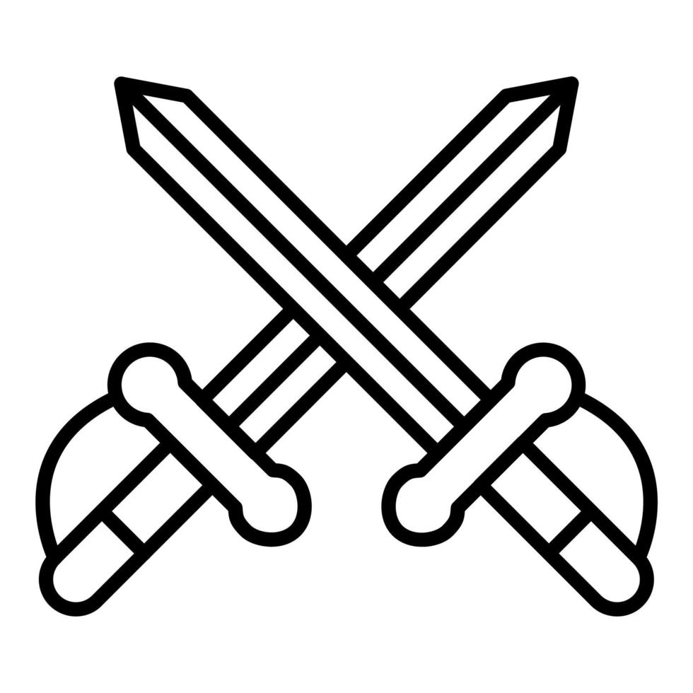 Two Swords Icon Style vector