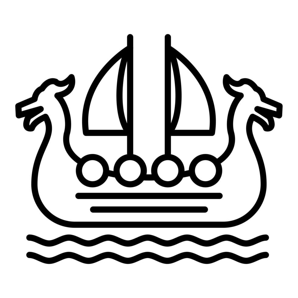 estilo de icono de barco vikingo vector