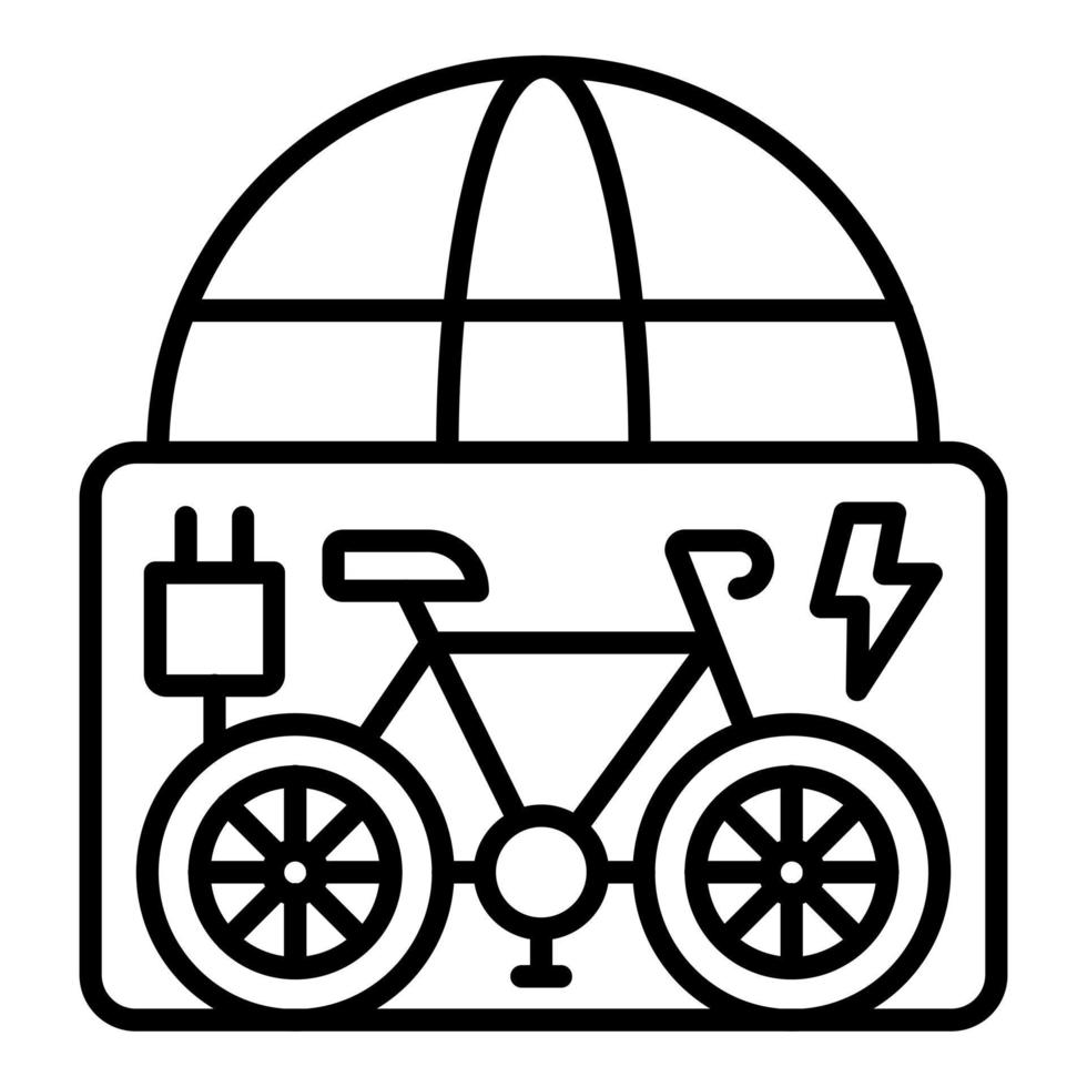 eléctrico bicicleta ciudad Excursiones icono estilo vector
