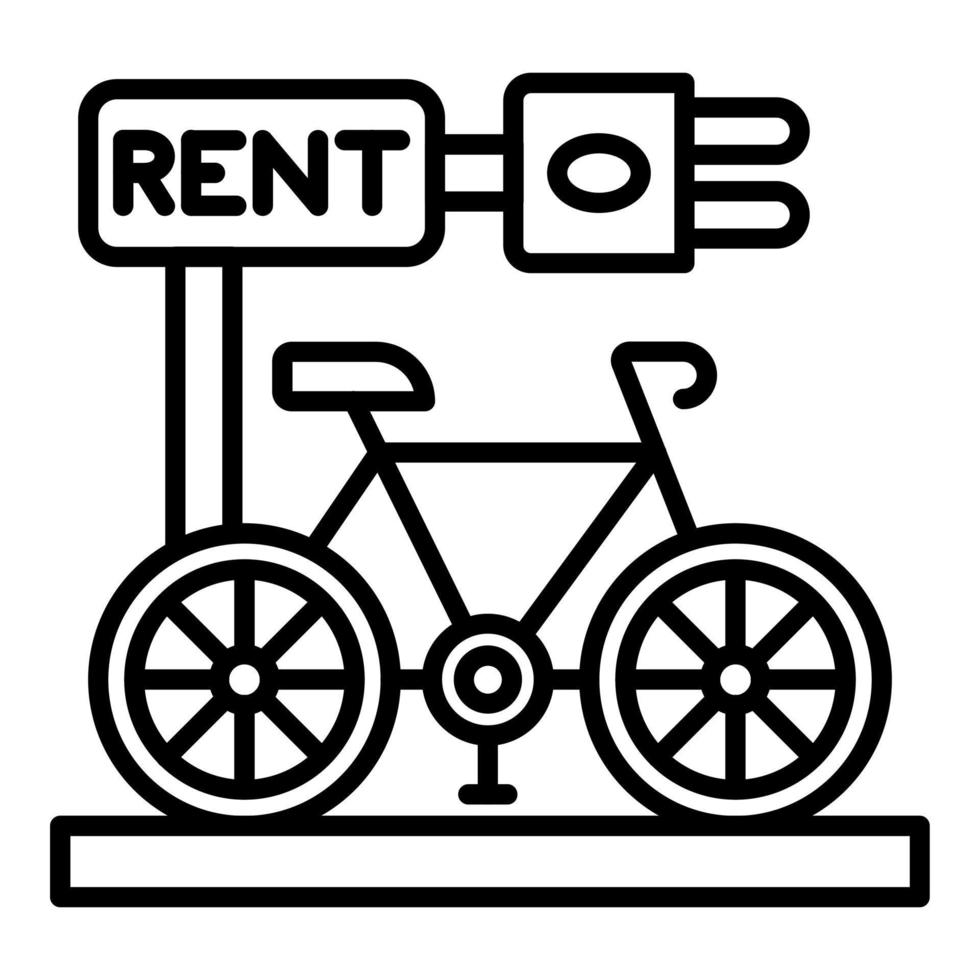 eléctrico bicicleta alquiler icono estilo vector